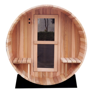 Cedar 1800*2400MM Barril Sauna con porche para saunas al aire libre Vapasauna Fabricante directo Alta calidad Clear Grade Red 40 Hotel - Product Image 1