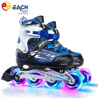Patins à roulettes ajustables lumineux EACH, patins à roulettes en ligne scintillants Luna, roues LED CE pour enfants