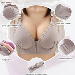 Soutiens-<span class=keywords><strong>Gorge</strong></span> <span class=keywords><strong>Grande</strong></span> <span class=keywords><strong>Taille</strong></span> à Fermeture Avant <span class=keywords><strong>Sans</strong></span> Armatures en <span class=keywords><strong>Coton</strong></span> pour Femmes - Product Image 4