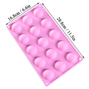 Moule de cuisson en silicone semi-sphérique à 15 cavités pour bombes au cacao, gâteaux, gelées, puddings, dômes et mousses – Vente en gros personnalisée - Product Image 2