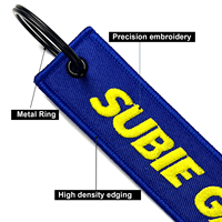 Geborduurde sleutelhangers met aangepast logo, bulkverpakking voor klassieke auto-accessoires & gepersonaliseerde geweven sleutelhangers van textiel