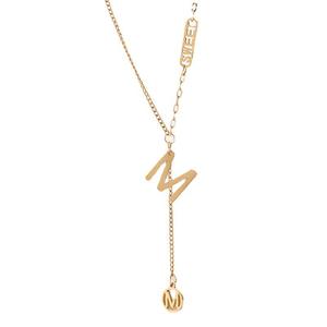 Collana con <span class=keywords><strong>Lettera</strong></span> <span class=keywords><strong>M</strong></span> a Doppio Strato Design alla Moda Collana con Nappa <span class=keywords><strong>Lettera</strong></span> <span class=keywords><strong>M</strong></span> in Acciaio Inossidabile Gioielli - Product Image 5