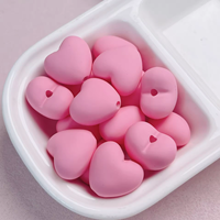 Perles en caoutchouc acrylique en forme de cœur, colorées, 22 mm, 100 pièces, pour Pâques, stylos, colliers épais, porte-clés, bijoux