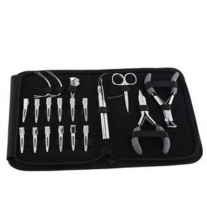 Kit de herramientas de extensión de cabello con estilo moderno, Clips de seccionamiento de bucle para tirar del cabello, alicates prensados con microenlaces, Tijera para extensión de cabello - Product Image 1