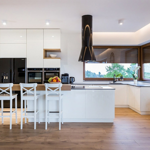 Trung Quốc Nhà máy tùy chỉnh phong cách Châu Âu có độ bóng cao Thiết kế hiện đại trắng tủ bếp - Product Image 5