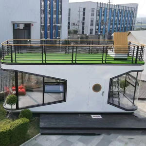 Cabine Nomade B & B Nouvelle Maison Mobile Préfabriquée Équipée d'une Fenêtre Panoramique du Sol au Plafond en Forme de Capsule Spatiale - Product Image 1