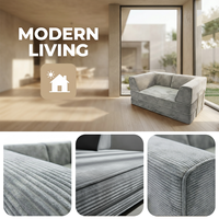 Sofá Modular Grande de Corduroy con Espuma Viscoelástica, sin Estructura, Comprimido en Tablet, para Sala de Estar de Lujo, Asientos de Suelo