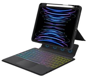 Venta al por mayor funda de teclado desmontable magnética diente azul funda de teclado inteligente para iPad Pro 11 Air 4 10,9 pulgadas