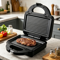 Grille de petit-déjeuner électrique 3 en 1, double plaque chauffante, gril à gaufres antiadhésif, cuisinière d'intérieur pour faire des sandwichs, des steaks et des burgers