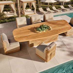 Modern Luxury 8 Seater Outdoor Dining <strong>Table</strong> Set Solid Wood Teak Handmade High UV Resistant for <strong>Patio</strong> Garden - Product Image 1