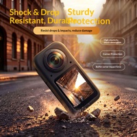 Étui en silicone antichoc et anti-chute avec découpes précises pour caméra d'action Insta360 X6 – Accessoire de protection anti-collision