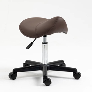 2025 Luxury Design Oem <b>Adjustable</b> Salon Cutting Pu Leather Saddle <b>Stool</b> Rolling Swiveling Barber Chair - Product Image 1