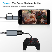 Adaptador USB OTG Tipo C Micro USB a USB, Cable Convertidor 2 en 1 para Auriculares y Android, Cable de Nailon para Impresora