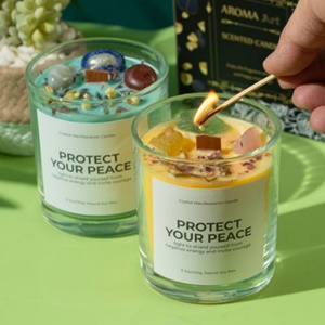 Velas Aromáticas de Cera de Soja con Flores Secas Hechas a Mano y Personalizables, Velas en Forma de <span class=keywords><strong>Pilar</strong></span> para Regalo de Cumpleaños, Navidad, Día de San Valentín - Product Image 3