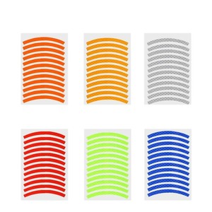 Pegatinas reflectantes Yueli para llantas de bicicleta, ruedas de bicicleta de equilibrio, color naranja, rojo, plateado, azul, verde, amarillo, BG-2889 - Product Image 1