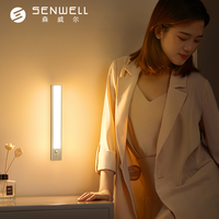 Lampe d'armoire LED réglable Lampe murale ultra-mince personnalisée Veilleuse d'escalier Capteur de mouvement Design moderne Matériau aluminium PC