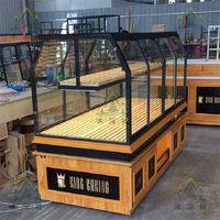 Vitrine de boulangerie pliable sur mesure avec éclairage LED, comptoir à pain et gâteaux, îlot commercial, mobilier pour café et boutique