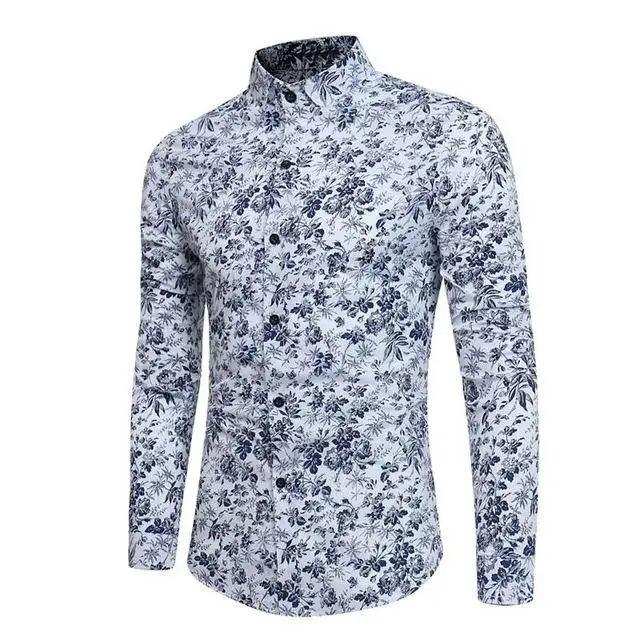 Custom Hohe Qualität Paisley Stoff Männer Casual Langarm-shirt männer Shirts Blume Druck Garment