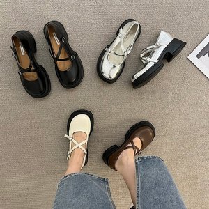 Scarpe Mary Jane da <span class=keywords><strong>Donna</strong></span>, Stile Giapponese alla Moda, <span class=keywords><strong>Tacco</strong></span> Spesso, Scarpe da Campus per Studentesse, in Pelle PU con Cinturino alla Caviglia, Casual ed Eleganti - Product Image 2