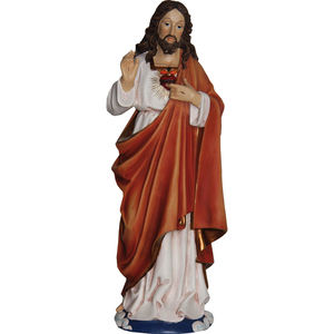 Escultura de la Sagrada Figura del Corazón de Jesús Pintada a Mano por ZICOM, Origen Alemania, Aprox. 37 cm de altura (9069-H054-43) - Product Image 1