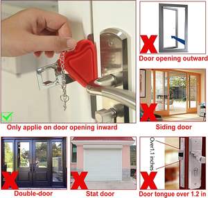 WEIJU serrure de porte Portable et alarme d'arrêt de porte, <span class=keywords><strong>Kit</strong></span> de porte de sécurité à double Protection pour hôtel voyage <span class=keywords><strong>maison</strong></span> appartement <span class=keywords><strong>maison</strong></span> - Product Image 3