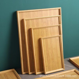 ถาดเสิร์ฟไม้ทรงสี่เหลี่ยมสไตล์ญี่ปุ่น 22x13x2.5 ซม. สำหรับใส่ชา ผลไม้ ขนมปัง ใช้ในครัวเรือน - Product Image 4
