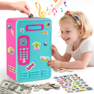 Hucha cuadrada de plástico personalizada con desbloqueo de contraseña, cajero automático cuadrado por sublimación, juguete y regalo para niños, alcancía a la venta - Product Image 1