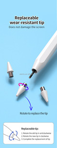 Stylet rechargeable à double écran tactile en plastique blanc WENKU WKZD033A, pointe remplaçable, autonomie de 10 heures, stylet actif pour - Product Image 3