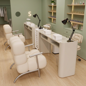 ชุดโต๊ะและเก้าอี้ทำเล็บสไตล์มินิมอล, สีทาเล็บสำหรับร้านทำเล็บ, ที่เก็บของความจุขนาดใหญ่, โต๊ะทำงานซ่อมแซมเล็บ - Product Image 1
