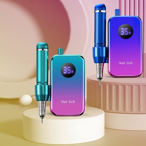 Venta al por mayor de fábrica Color degradado 35000RPM Máquina de uñas portátil Manicura Pedicura Taladro eléctrico inalámbrico para uñas Recargable - Product Image 3
