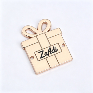 Custom Metal Clothing Labels Wholesale 3D Embossed Oval Rectangle Metal Plate for Garments Bags <b>Shoes</b> - Product Image 1