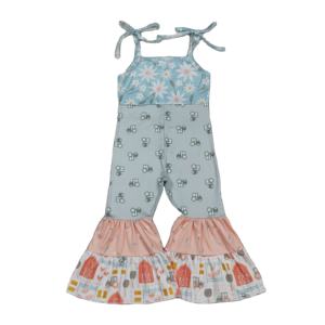 Mono de Bebé con Estampado de Animales de Granja, Estilo Casual, de la Marca RTS Boutique, Pantalones Anchos con Volantes, Bonito Mono para Niñas Pequeñas, 95% Algodón, 5% Elastano - Product Image 1