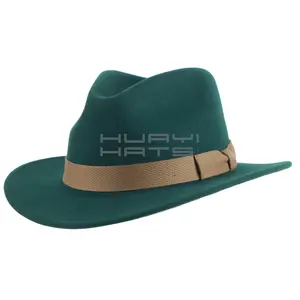 Huayi Factory Custom Cowboy Hats 100% Australian Wool Fashion Western Hats Men