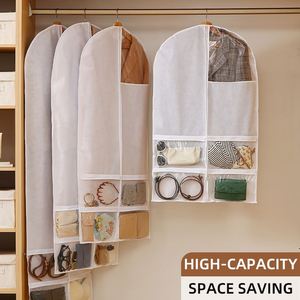 Nouvelle housse de vêtement anti-poussière en tissu non tissé pour placard, sac de rangement transparent anti-poussière pour costumes - Product Image 2