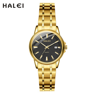Montre à quartz pour femme HALEI en acier inoxydable, étanche 3 ATM, affichage de la date, mouvement japonais, vente en gros - Product Image 4