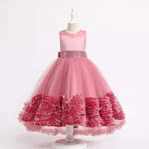 MQATZ Girl New Arrival Moda 14 Yrs Old Kids Design Simples Longo Frock Vestido de Desgaste Do Partido XH82039