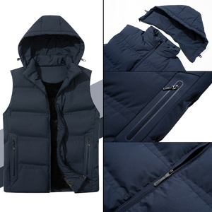 Chaqueta informal de algodón de alta calidad para hombre con capucha desmontable y cierre cálido ropa de calle de Color sólido para uso en invierno - Product Image 4