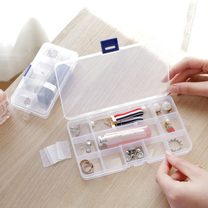 Transparent Jewelry Organizer <b>Box</b> 10 15 24 Compartments Plastic Desktop Storage Case For Jewelry <b>Makeup</b> Medicine - Product Image 4