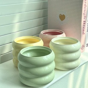 Cute <b>dressing</b> <b>table</b> makeup brush <b>storage</b> tube, simple home decor, desktop ceramic brush and pen holder <b>storage</b> box, high-end - Product Image 1