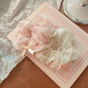 Venta al por mayor verano primavera banda <span class=keywords><strong>para</strong></span> <span class=keywords><strong>el</strong></span> <span class=keywords><strong>cabello</strong></span> crunchies pulsera <span class=keywords><strong>el</strong></span>ástica accesorios <span class=keywords><strong>para</strong></span> <span class=keywords><strong>el</strong></span> <span class=keywords><strong>cabello</strong></span> diseñador a granel <span class=keywords><strong>tul</strong></span> encaje scrunchie con lazo - Product Image 6