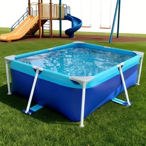 <span class=keywords><strong>Piscina</strong></span> Infantil <span class=keywords><strong>para</strong></span> Exteriores con <span class=keywords><strong>Lona</strong></span> de PVC y Marco Portátil, Resistente a los Rayos UV y Ecológica, Plegable <span class=keywords><strong>para</strong></span> Uso en el Jardín - Product Image 2