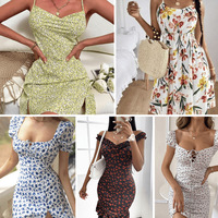 Vente directe d'usine, robe d'été usagée, impression numérique, robe tendance, grande taille, robe décontractée pour femmes