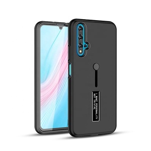Negocios estilo 2 en 1 híbrido tpu pc caja del teléfono caso de la contraportada para Huawei Nova 5T de metal con soporte - Product Image 4