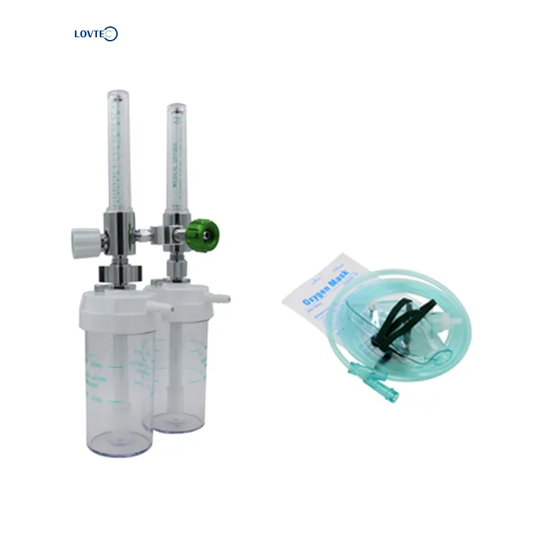 Lovtec चिकित्सा cga870 150Bar ऑक्सीजन नियामक इनहेलर के लिए सिलेंडर humidifier के साथ बोतल