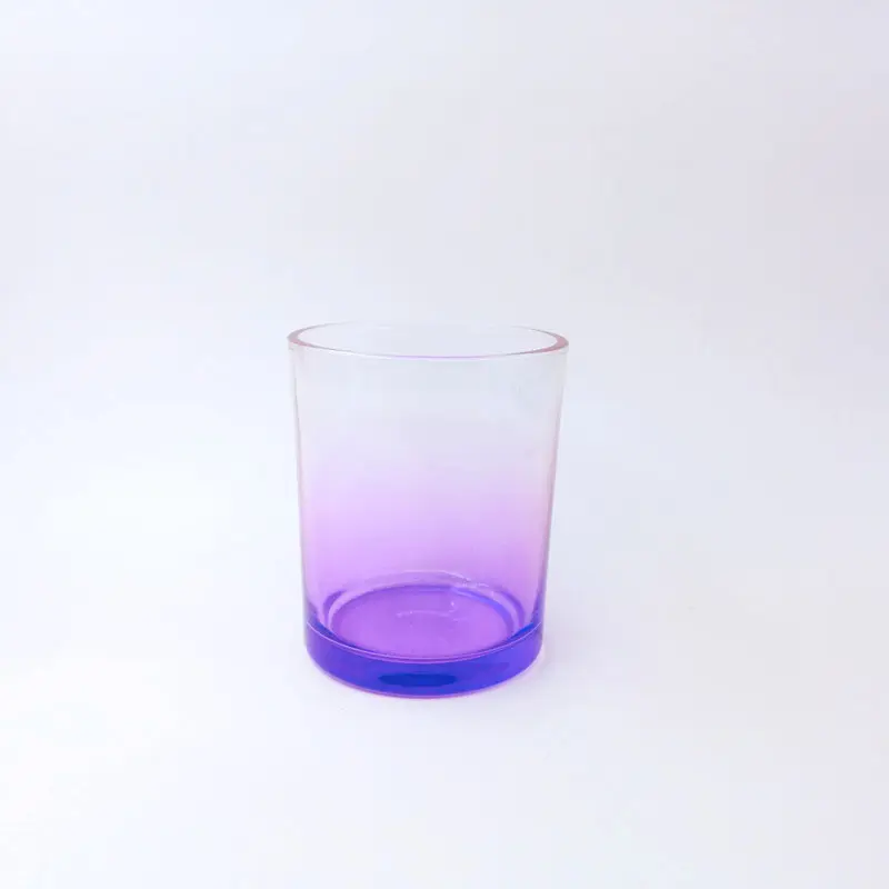 High Quality 220ml Gradient Purple Glass Jars for Candle Making with Lids