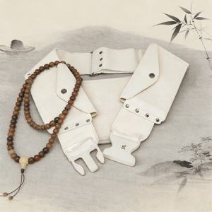 <span class=keywords><strong>Ceinture</strong></span> ethnique blanche pour hommes musulmans, Ihram pour la pèlerinage, avec boucle en résine à anneau en D, <span class=keywords><strong>deux</strong></span> poches, logo imprimé en fer, marque Boran, décontractée - Product Image 1