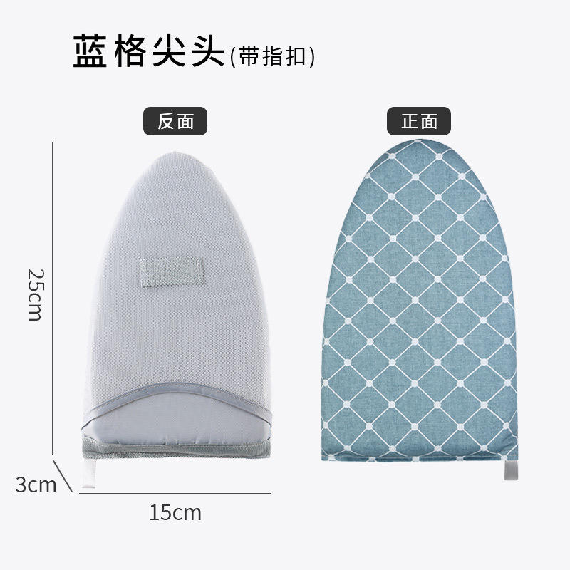 รองเท้าหัวแหลมลายตารางสีน้ำเงิน