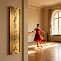 Plaque de porte en laiton robuste de qualité professionnelle, numéro gravé sur mesure pour les travaux de rénovation hôtelière