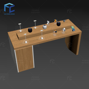 Table de présentation d'accessoires en bois haut de gamme personnalisée pour la décoration de magasin de téléphone portable pour l'utilisation en magasin de détail - Product Image 2