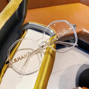 Lunettes anti-lumière bleue Chahc à monture irrégulière, monture complète, verres en acrylique, unisexe, avec design alphabet anglais - Product Image 1